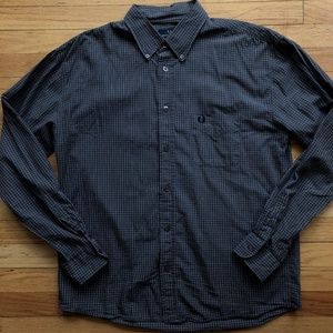 Fred Perry MADE IN PORTUGAL Grey Check Shirt XL